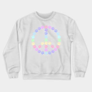 Pastel Peace Paws Crewneck Sweatshirt